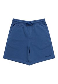 Short bleu à taille élastique avec cordon, poches latérales et petit logo « element » sur la jambe gauche.