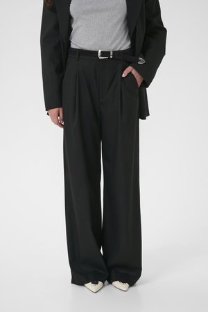 PAULA WIDE PANTS  - Trousers - black