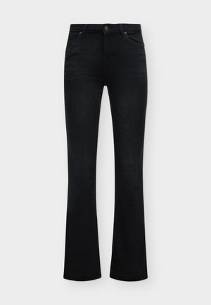 ONLY, ONLPOWER MID FLARED PUSH UP  - Дънки с широк крачол - washed black