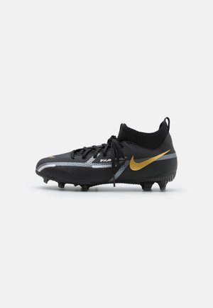 Voetbalschoenen met kunststof noppen - black/metallic dark grey/metallic gold