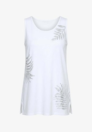Angel of Style, TOP, A-LINE, SHINY LEAF PRINT - Top - snow white