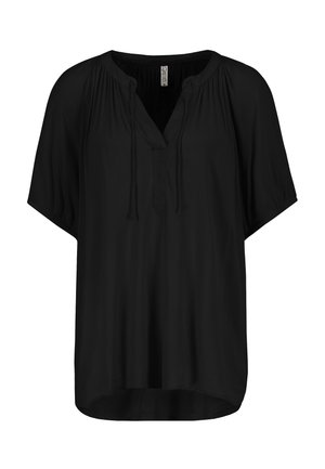 LUFTIGE MIT V-AUSSCHNITT UND KURZARM - Blouse - schwarz