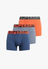 Unselected, dark indigo blue marl bright orange marl