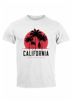CALIFORNIA PALMEN SANTA MONICA BEACH SOMMER SONNE - Print T-shirt - weiß