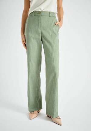 GERADE MET-LOOK - Pantalon classique - groen