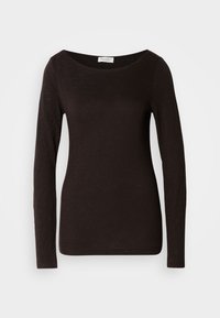 LONG SLEEVE BOAT NECK - Top s dlhým rukávom - dark coffee
