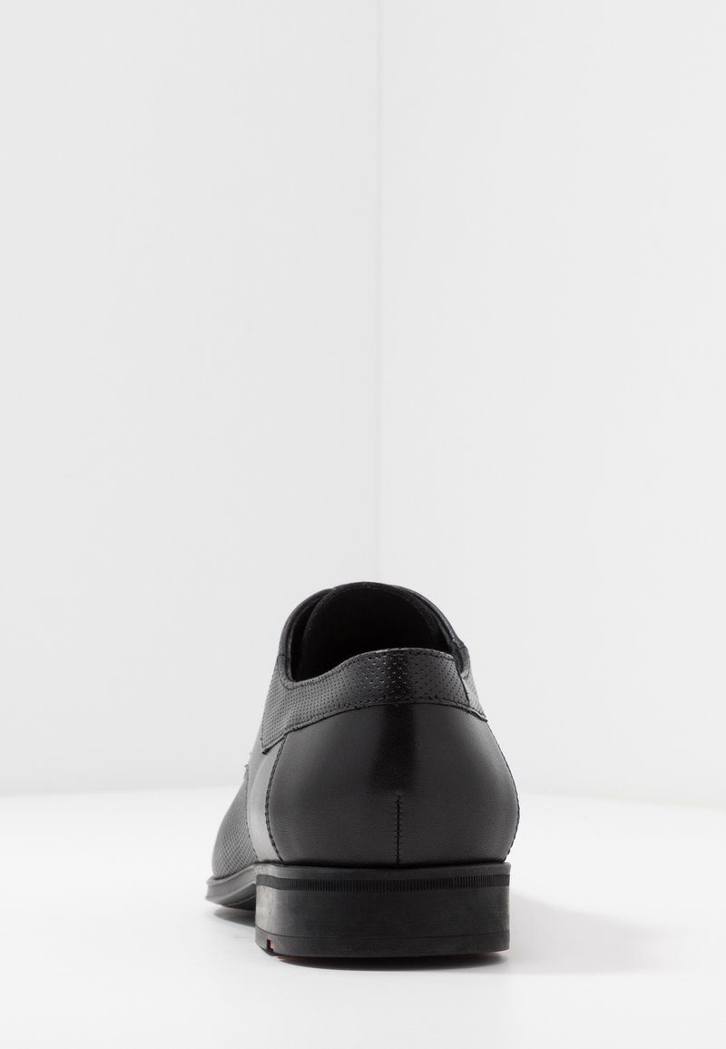 Scarpe stringate da uomo, in pelle naturale nera, con strass - P1726