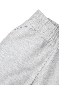Szare, lekkie spodnie dresowe z elastycznym pasem, wykonane z teksturowanej, miękkiej tkaniny z delikatnym melanżowym wzorem.