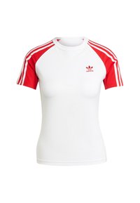 3S SLIM - Osnovna majica kratkih rukava - white better scarlet