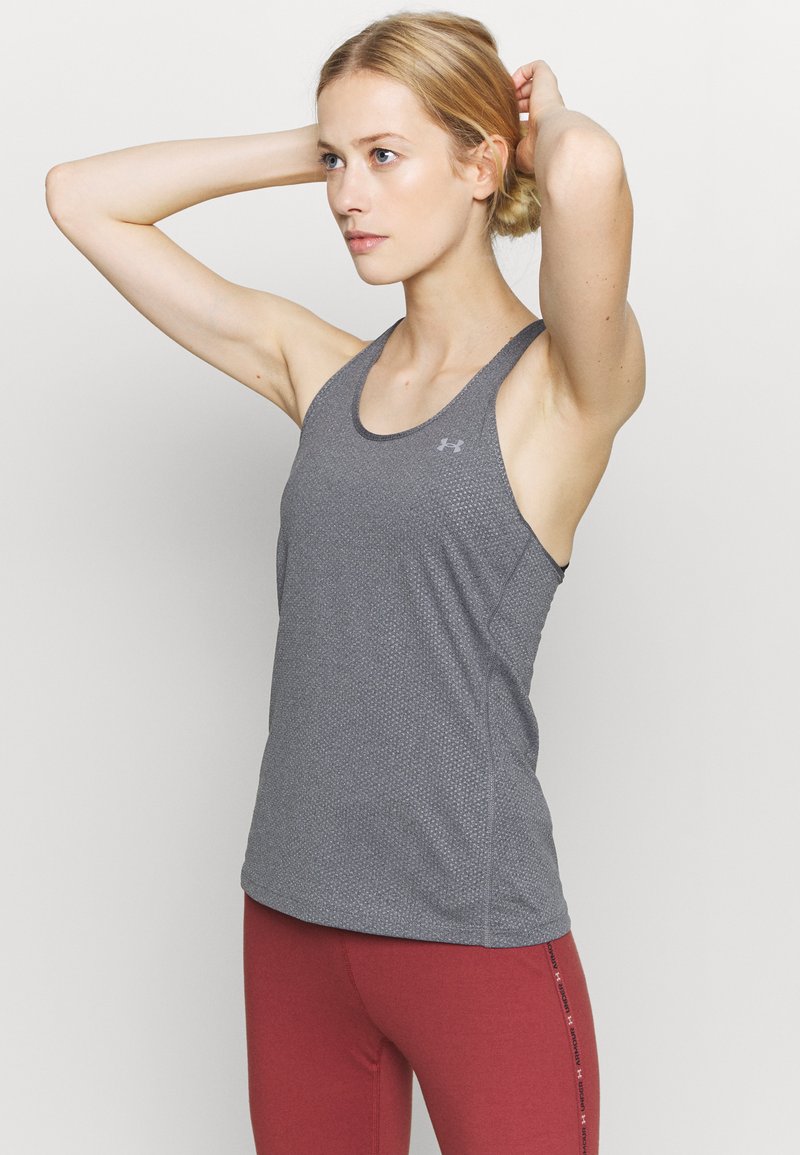 Under Armour - RACER TANK - Top - pitch gray light heather, Vergrößern