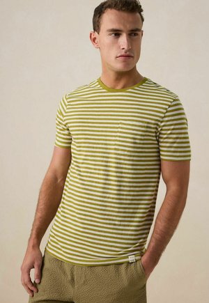 GESTREIFTES  - Print T-shirt - hellgrün