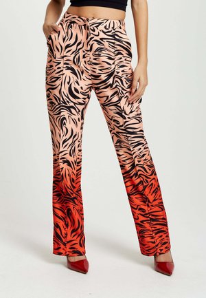 WITH SLIT DETAIL - Trousers - red
