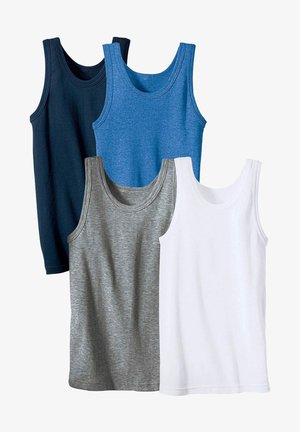 H.I.S 4 PACK - Spodné tričko - marine + hellblau-meliert + weiß + grau-meliert