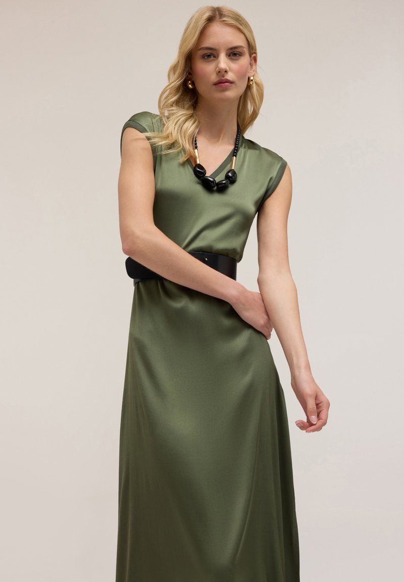 Vestiti Eleganti Abito Verde Militare Donna Motivi Vestito Casual