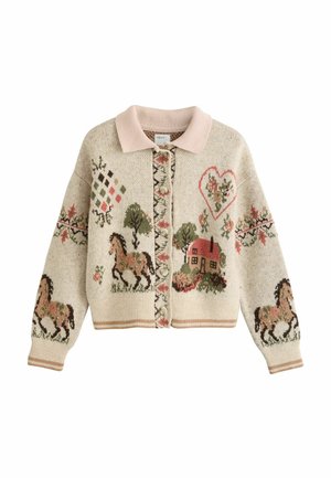 Next, REGULAR FIT - KNITTED CARDIGAN - Cardigan - pink cream horse