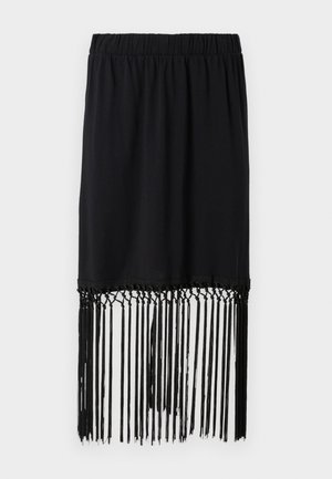 VILA VIKATA FRINGE SKIRT - Pencil skirt - black