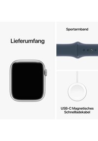Apple APPLE WATCH SERIES 9 GPS 45MM M/L - Smartwatch - silver aluminium case/storm blue sport band