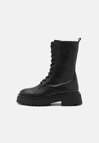 LEATHER - Snørestøvler - black
