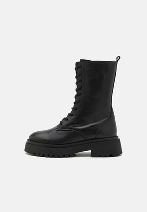 LEATHER - Lace-up boots - black