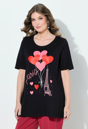 A-LINIE EIFFELTURM MIT HERZEN HALBARM - T-shirt con stampa - black