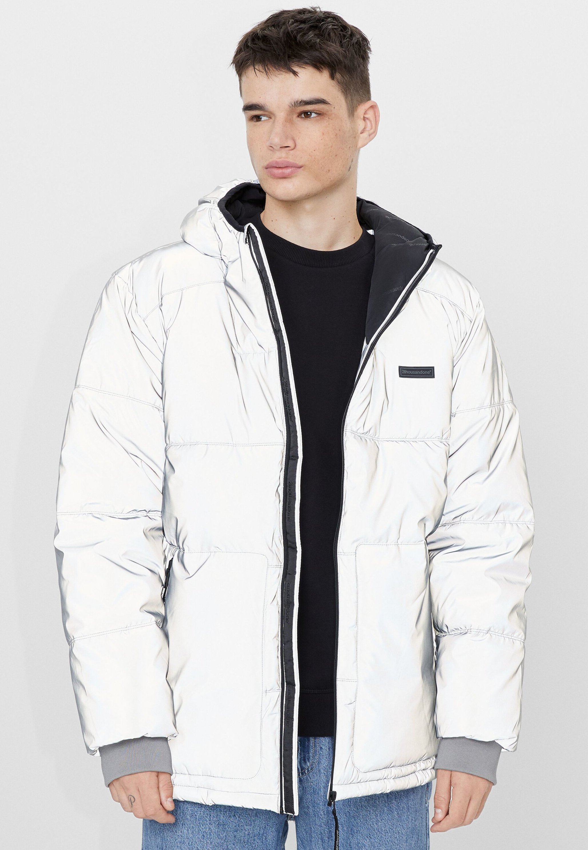reflective jacket bershka