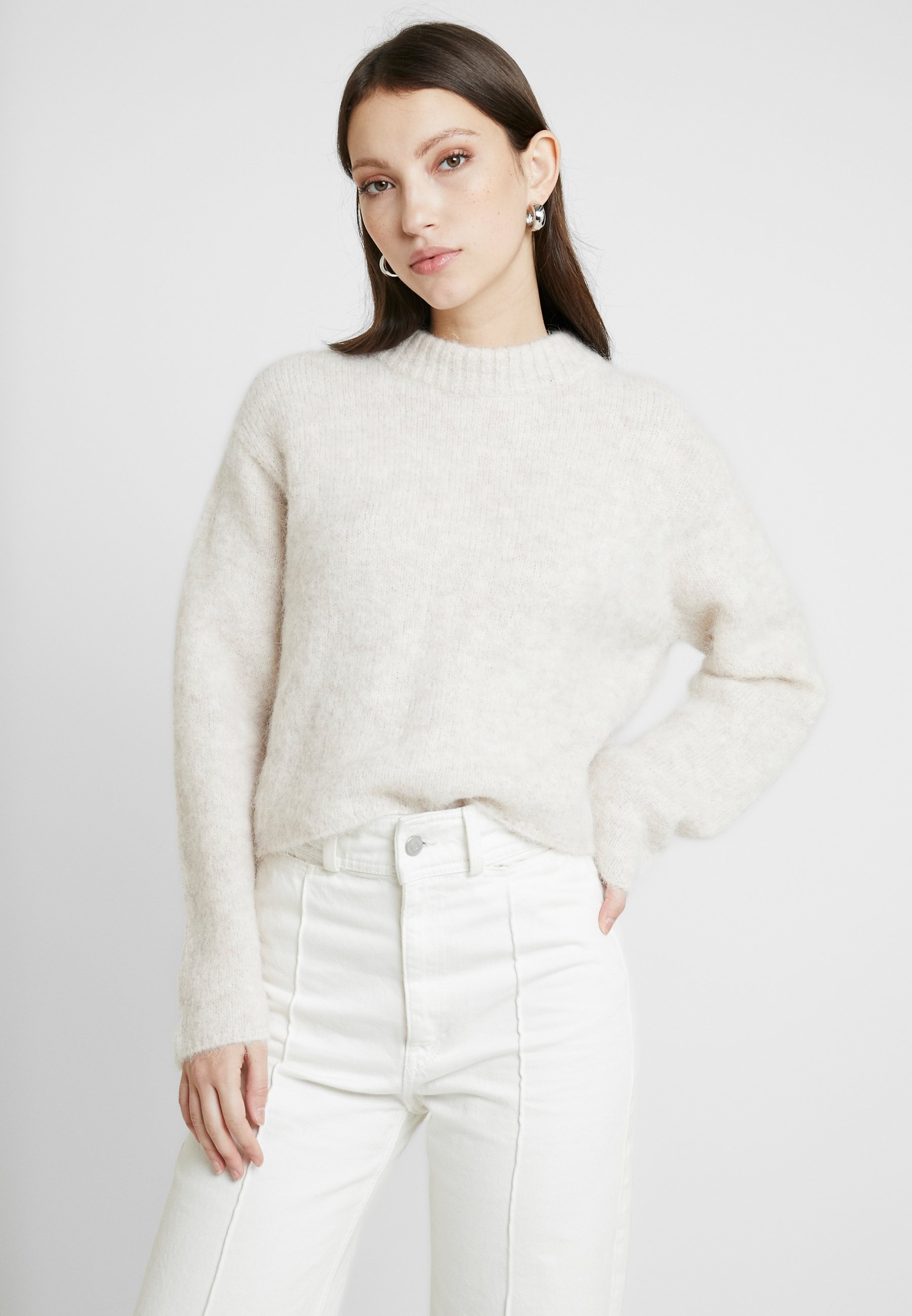 PAULINA Stickad tröja white melange PAULINA Stickad tröja white melange