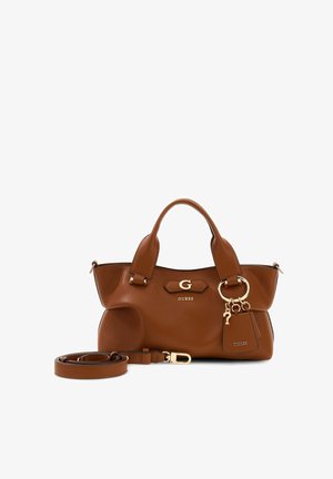 Guess, SUZY MINI 3 COMPARTMENT SATCHEL - Handbag - cognac