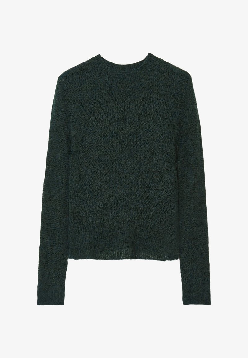 Saloogoe Maglione Girocollo Donna Leggero A Cavo - Manica Corta - Moda 2023 - Verde Scuro - Taglia M