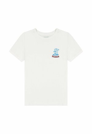 Wrangler SHORT SLEEVE GRAPHIC - REGULAR FIT - T-shirt med print - worn white