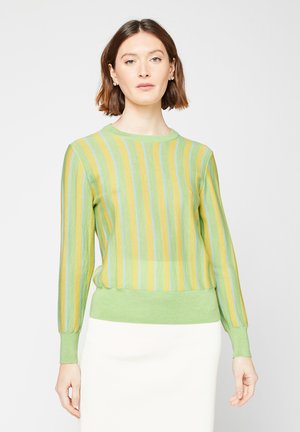 Rodier STRIPED LONG SLEEVES ROUND NECK IN FINE  - Pullover - vert pale