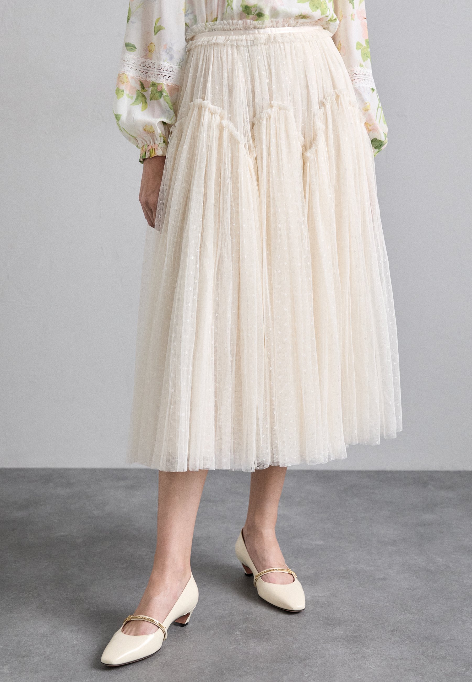 Needle & Thread ARABESQUE MIDAXI SKIRT - A-line skirt - cream/off  