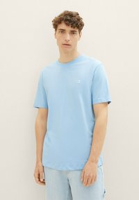 TOM TAILOR DENIM ROUNDED HEM - Paprasti marškinėliai - washed out middle blue