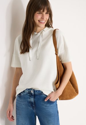 Cecil HOODIE IN UNIFARBE - T-Shirt print - weiß