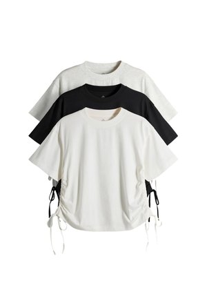 THE SET REGULAR FIT - 3 PACK TIE SIDE - Základné tričko - black grey white