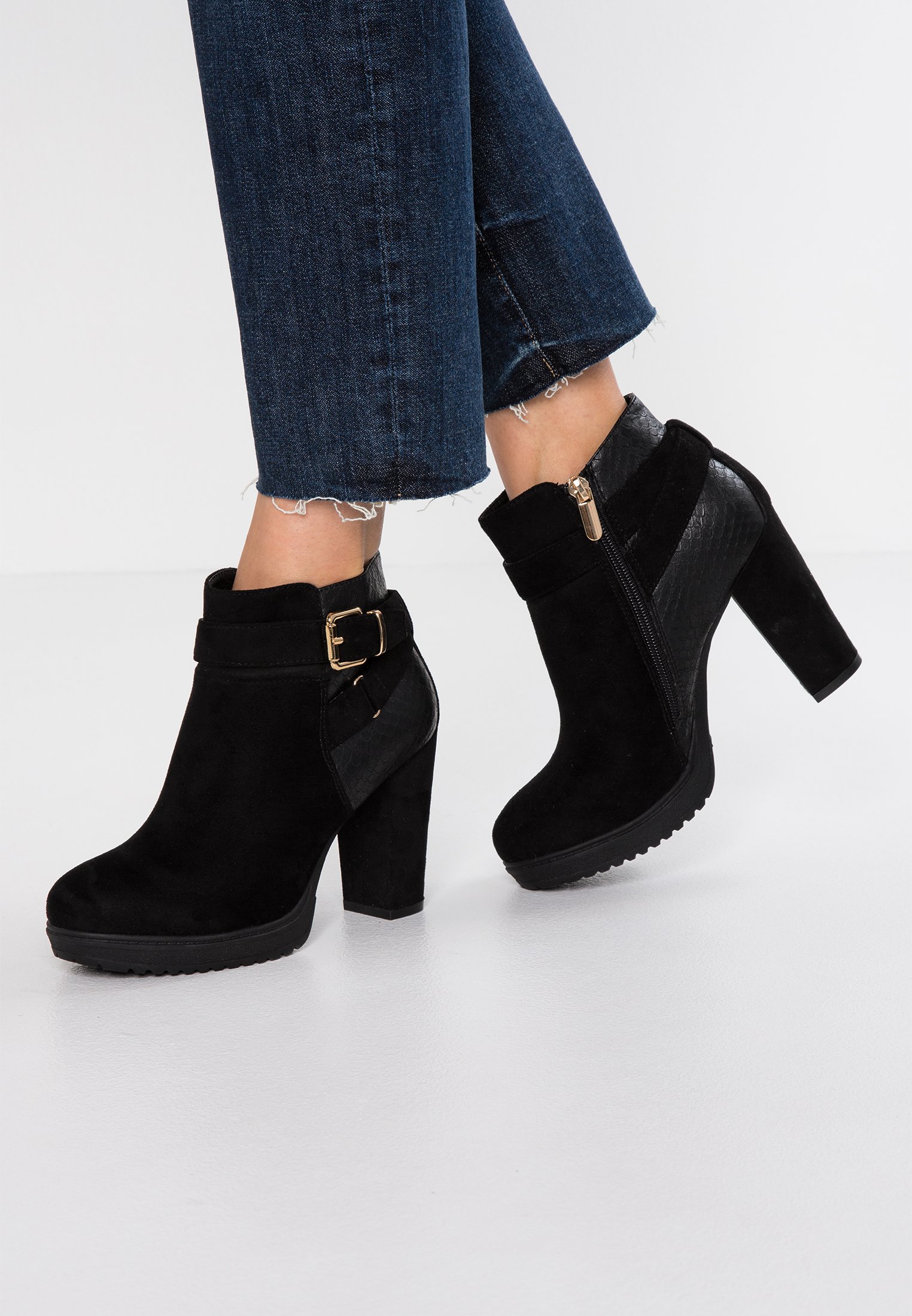 H.I.S Enkellaarsjes met hoge hak - black/Zwart - Zalando.nl