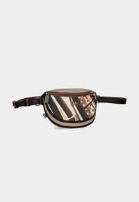 Marsupio in rosa, beige e nero con motivi a righe e a pois. Caratterizzato da una chiusura con zip, una tracolla regolabile e un dettaglio con logo.