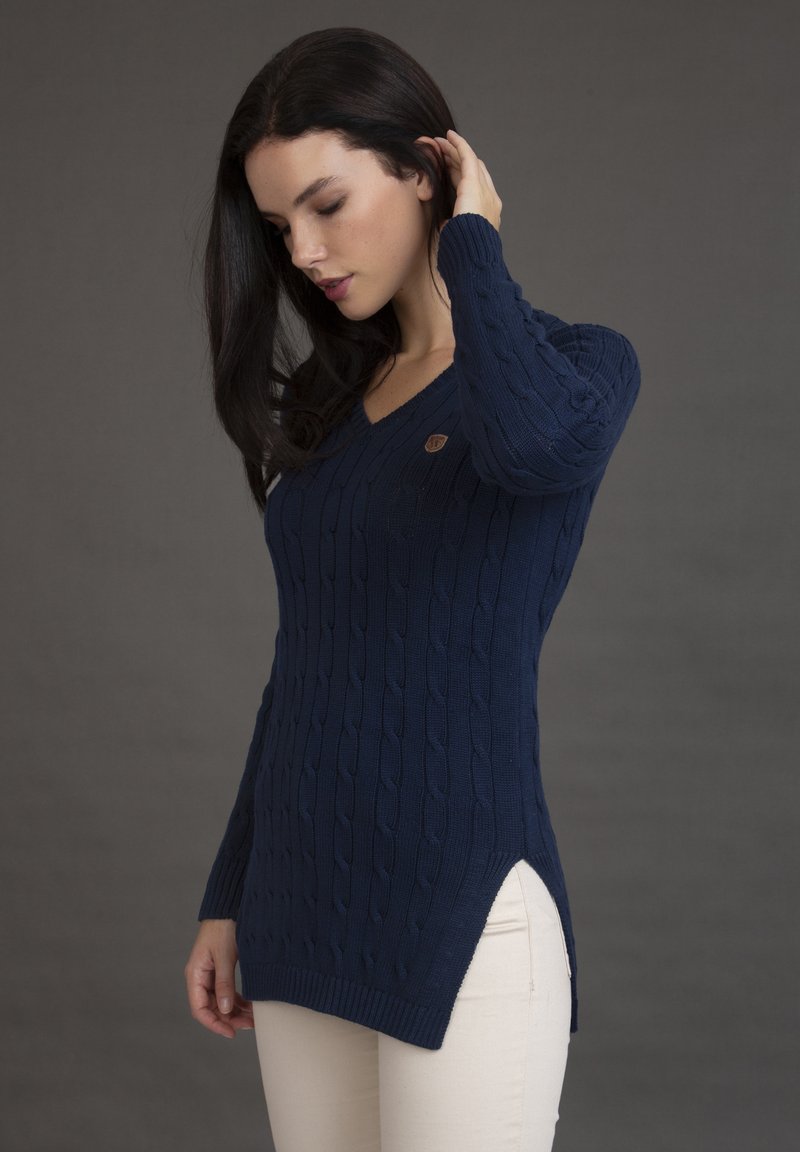 Damen Strickjacken | Sir Raymond Tailor Strickpullover navy/blau - CV10081 Damen Strickjacken | Sir Raymond Tailor Strickpullover navy/blau - CV10081