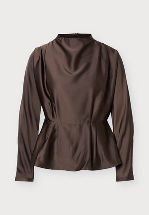 YAS, YASPELLA FUNNEL NECK - Blouse - chocolate brown