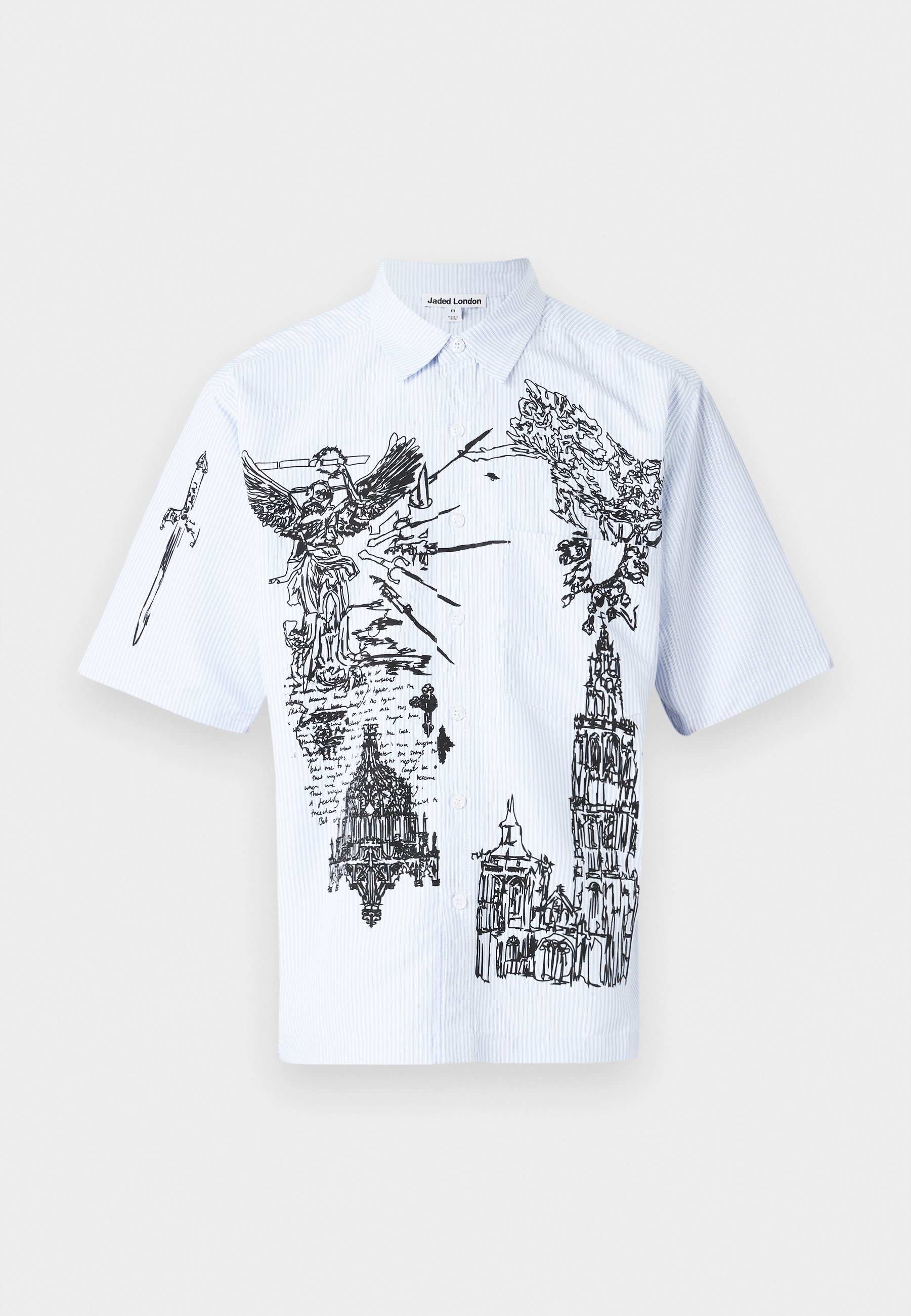 Jaded London SKETCH TATTOO PINSTRIPE SHIRT - Shirt - multi