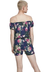 Urban Classics LADIES AOP OFF SHOULDER SHORT JUMPSUIT - Kezeslábas - blue flower