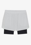 2IN1 RUNNING SHORTS WITH UNDERLAYER - Športové šortky - light grey/black