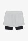 2IN1 RUNNING SHORTS WITH UNDERLAYER - Sports shorts - light grey/black