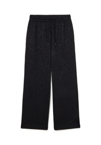 Schwarze Jogginghosen aus weichem Material, mit einem weiten Beindesign, einem Kordelzugbund und einem dezenten Glitzer-Muster.