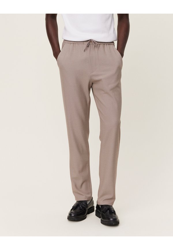 COMO TAPERED DRAWSTRING PANTS - Trousers - walnut melange