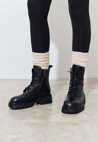 Cesare Gaspari - PLATFORM BOOTS - Talvisaappaat - black Pienoiskuva 1