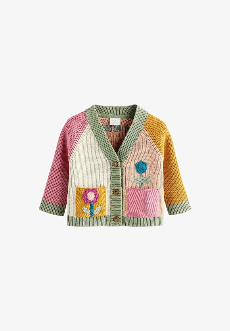 Next REGULAR FIT - Kardigán - pink green ochre yellow colourblock