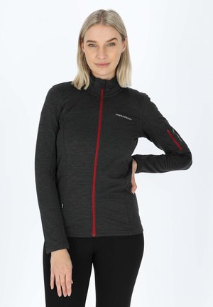 Swedemount TRAIL STRETCH - Zip-up sweatshirt - charcoal melange burgundy