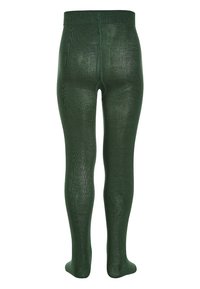 Collants verts avec un motif de tricot texturé, dotés d'une taille haute et d'un design sans coutures allant jusqu'aux chevilles.