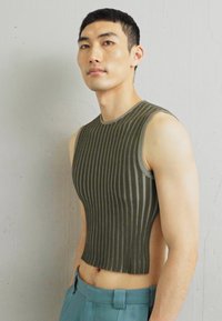 ECKHAUS LATTA FLUTED TANK UNISEX - Μπλούζα - lichen