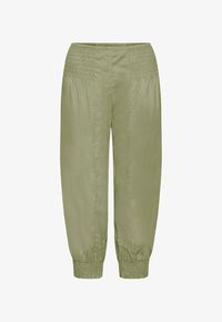 PULZ JILL WIDE CAPRI Shorts deep lichen green/verde bosco